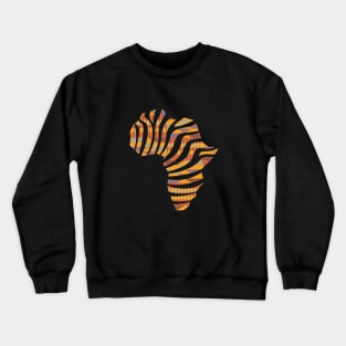 Kente, Africa Map, Stripes, Ghana Pattern Crewneck Sweatshirt